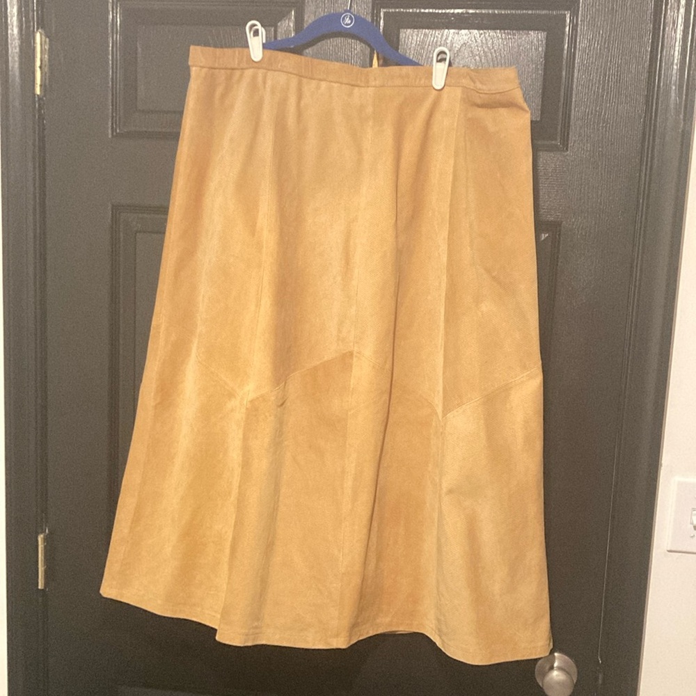 Gold A-Line Midi Skirt for Work
